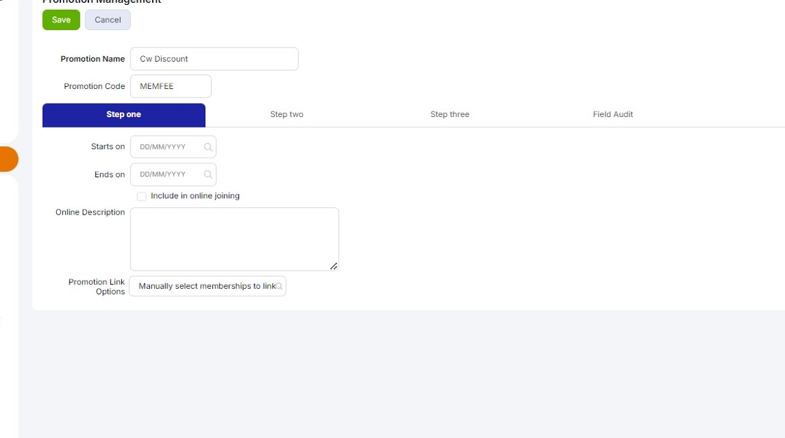 Set Up Promotional Discount for Membership Fees