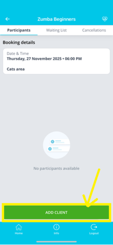 ClubWise Mobile Booking Classes