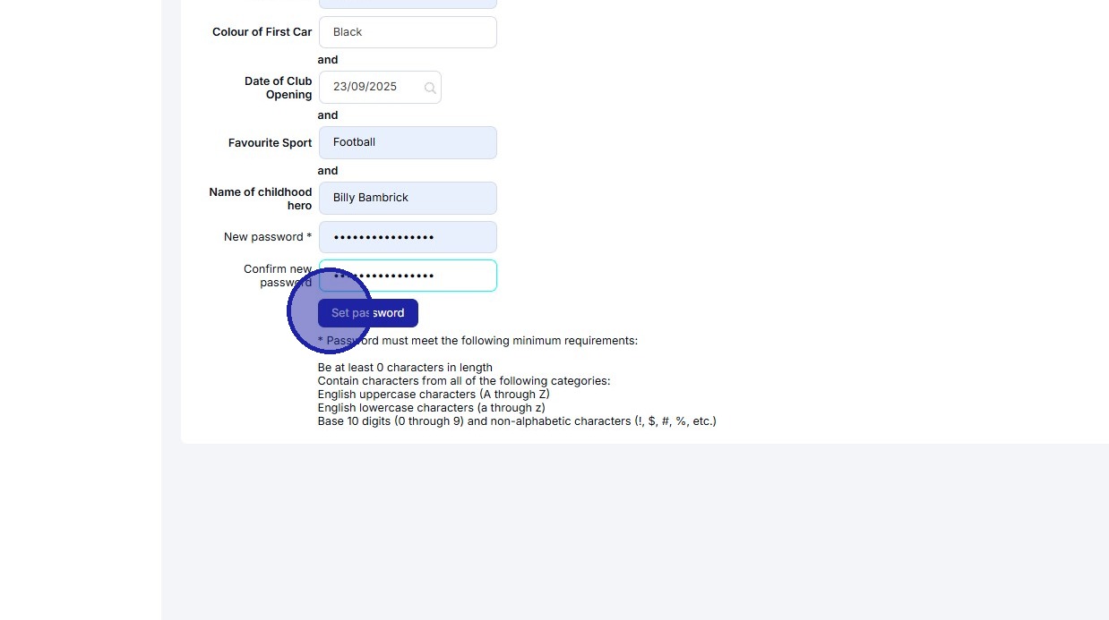 ClubWise - Reset Your Password