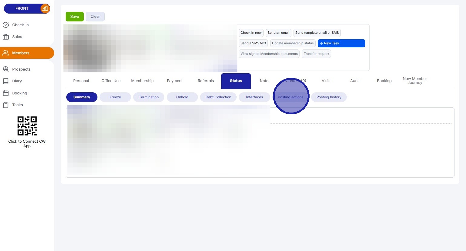 Check a members posting action