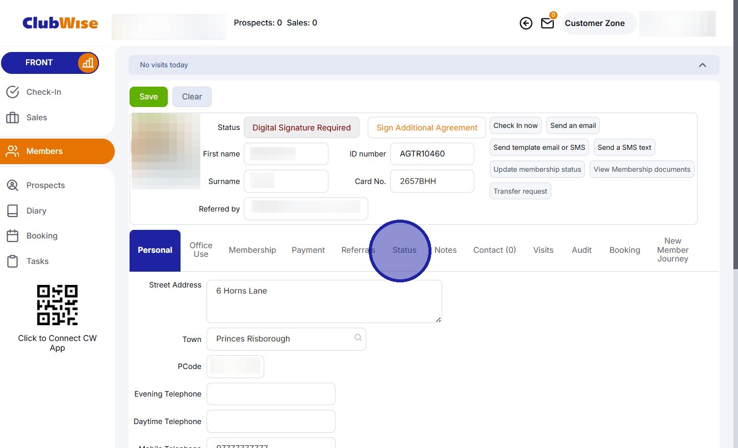 CW UK Member Management - Freeze a member to adjust charge