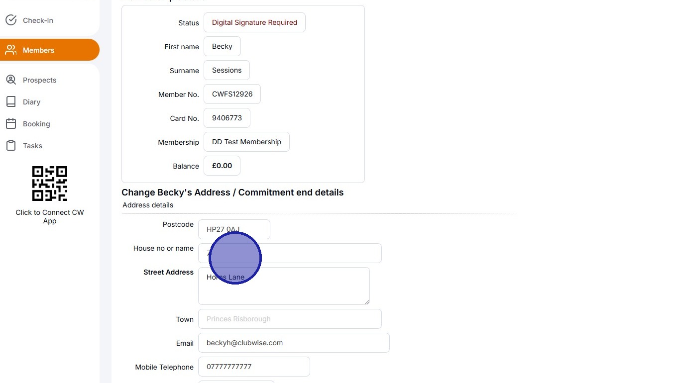 Member How to change the members address - Contract Management