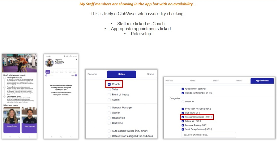 Setup - SmartCoaching - Troubleshooting